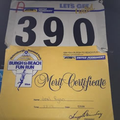 Race Bib and Certificate