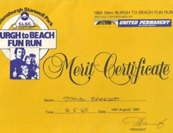 Merit Certificate from 1983